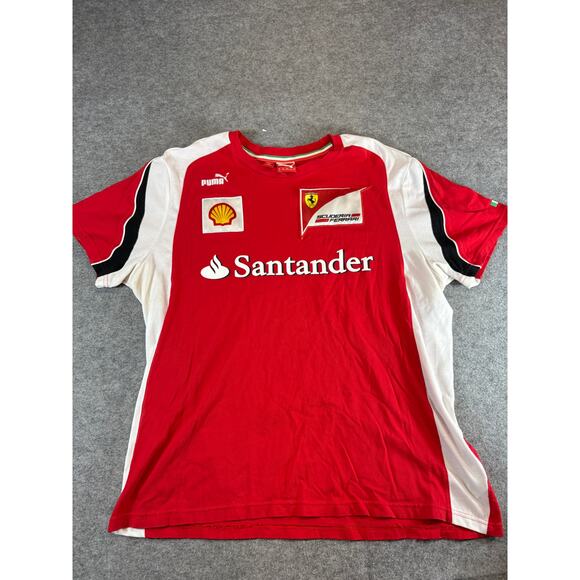 Puma Scuderia Ferrari F1 Racing T Shirt Mens XL Red White Santander Motosport - Picture 1 of 7